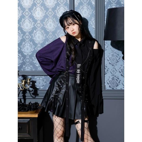 鉄線配色切り替えチェーンユニセックスシャツ : マルイ(丸井)Yahoo!店