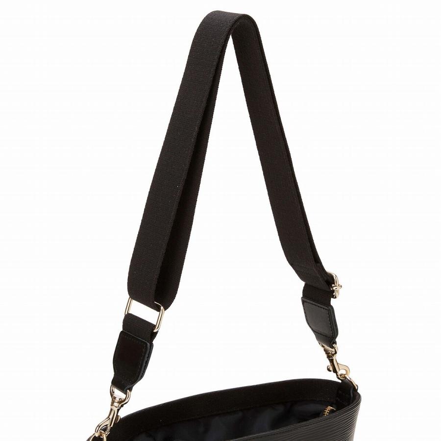 美品】TOPKAPI リプル ナイロン コンビ ベルト ショルダー バッグ 黒 