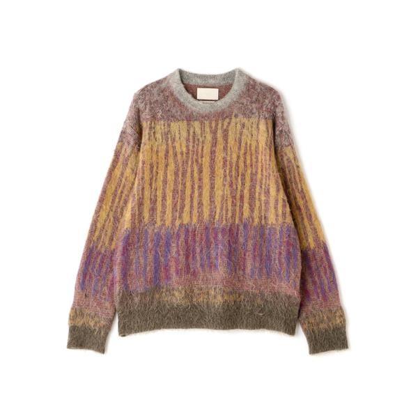 ガーデン YOKE／ヨーク／KID MOHAIR WOOL BRUSHED TREE JAQUARD SWEA