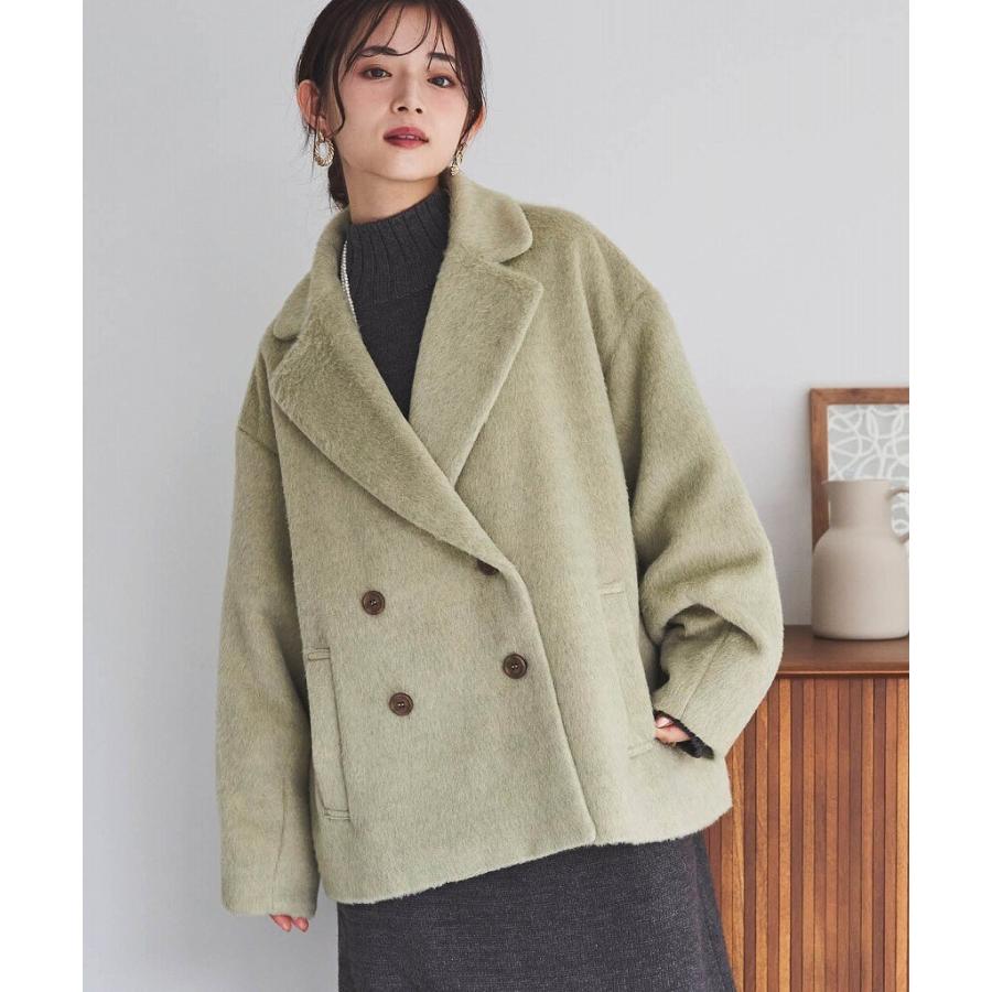 mil (ミル)】コクーンスリーブ シャギーミドルコート【低身長・小柄