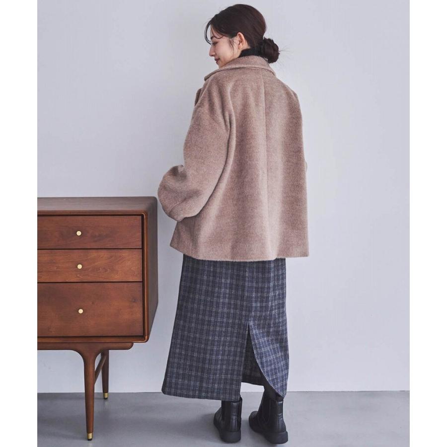 mil (ミル)】コクーンスリーブ シャギーミドルコート【低身長・小柄