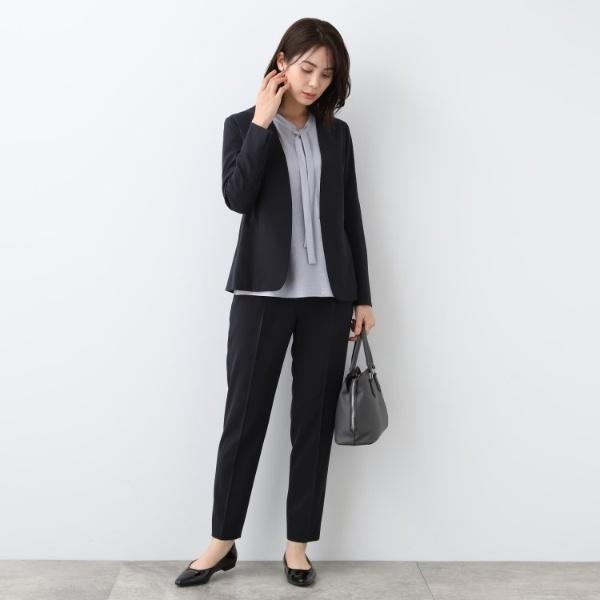 INDIVI　ストレッチテーラードジャケット、ストレッチタックテーパードパンツ INDIVI（インディヴィ） 【洗える／UVケア／スーツ】ストレッチタック