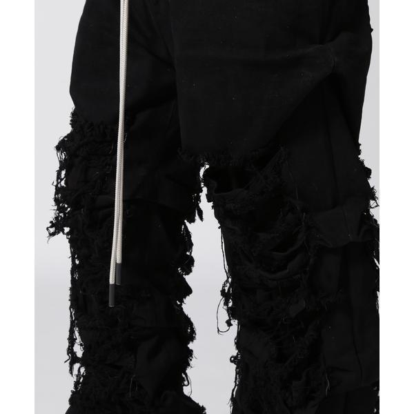 A.F ARTEFACT／Damage Denim Tuck Wide Pantsの画像