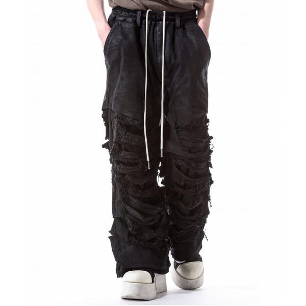 A.F ARTEFACT／Damage Denim Tuck Wide Pantsの画像