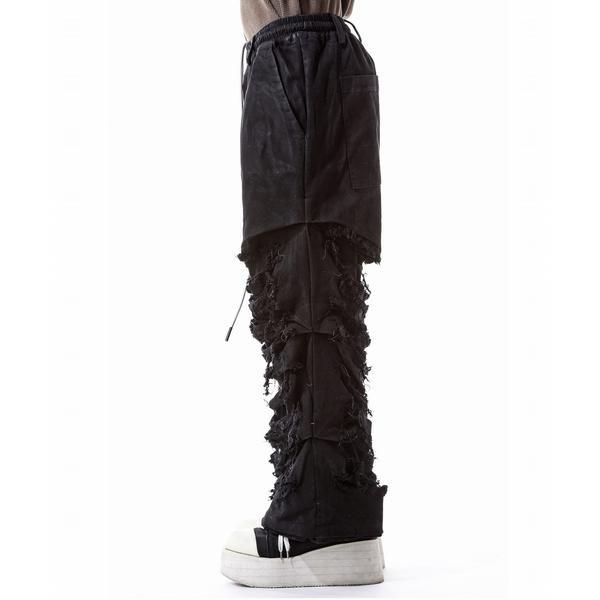 A.F ARTEFACT／Damage Denim Tuck Wide Pantsの画像