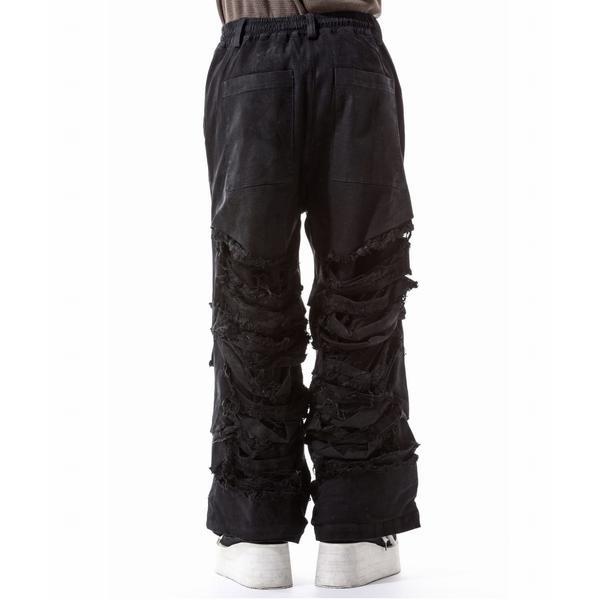 A.F ARTEFACT／Damage Denim Tuck Wide Pantsの画像