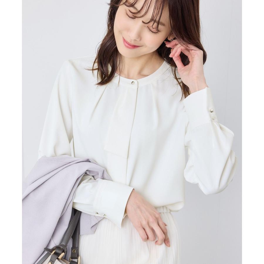 ROPE' PICNIC（ロペ ピクニック） ジョーゼット配色ボウタイ風ブラウス