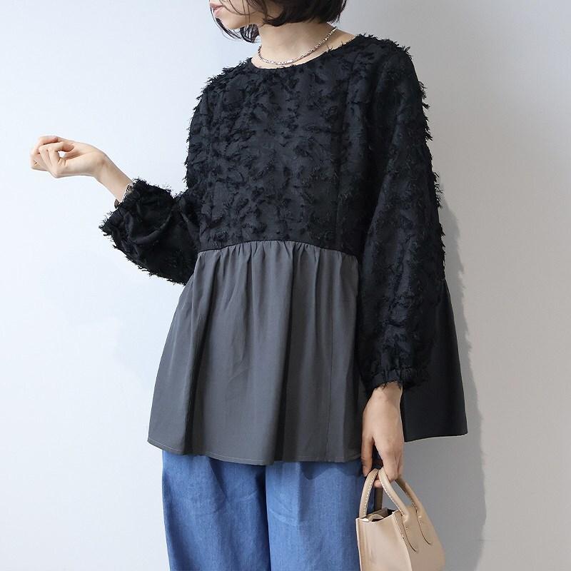 leswel 【大きいサイズ】フェザークロス 切替え チュニック : マルイ