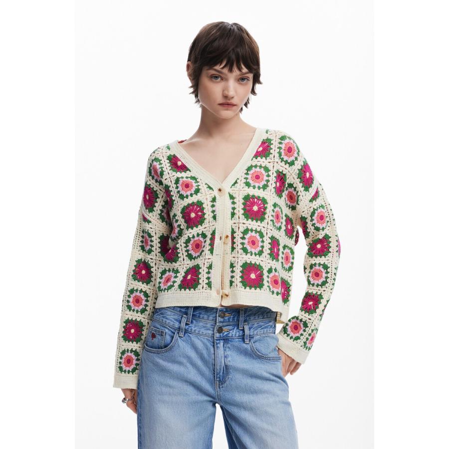 デシグアル（Desigual）/フラワーグラニースクエア カーディガン Desigual（デシグアル） フラワーグラニースクエア カーディガン