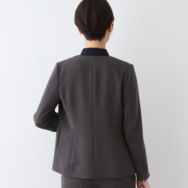 未使用級/25SS✨INDIVI セットアップ ノーカラー トリアセテート混38 INDIVI（インディヴィ） 【日本製／トリアセテート混】スタイルアップ