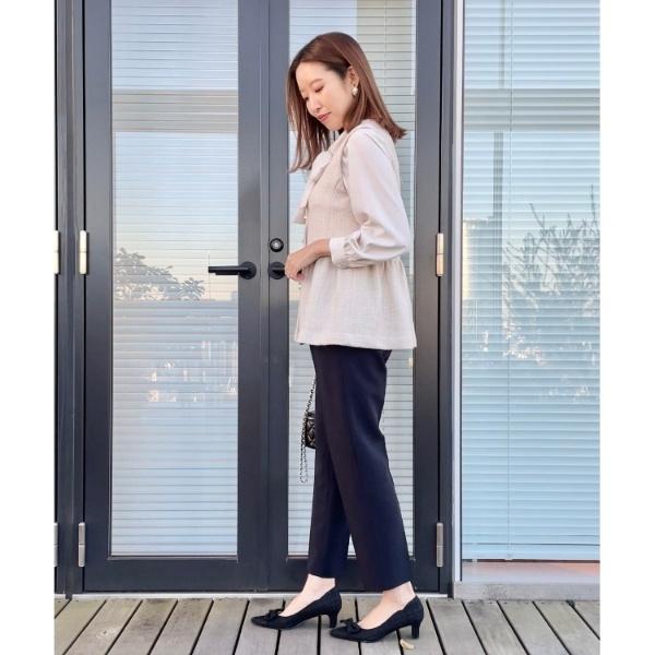 couture セレモニーシーン/ON・OFF使える杢ツイードペプラムジレ セレモニーシーン/ON・OFF使える】杢ツイードペプラムジレ（ベスト