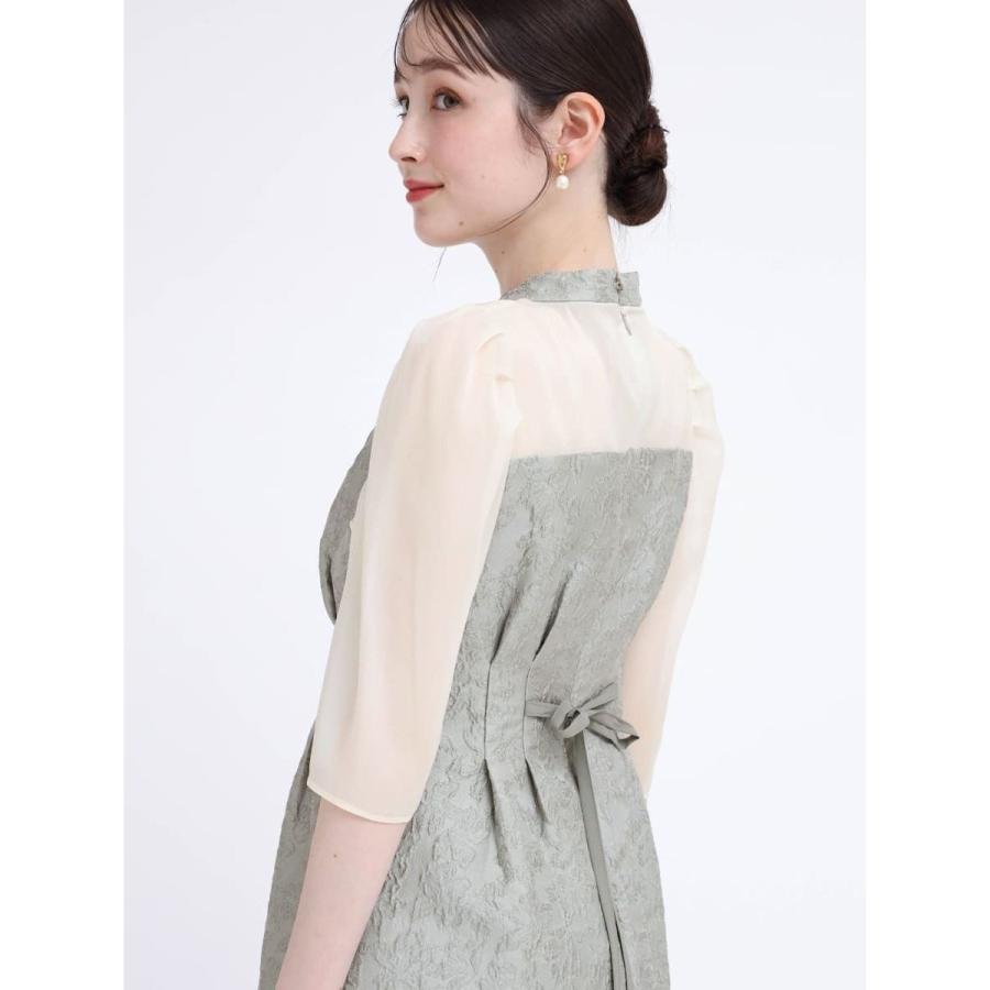 Rire fete（リルフェテ） ふくれジャガードバックリボンドレス