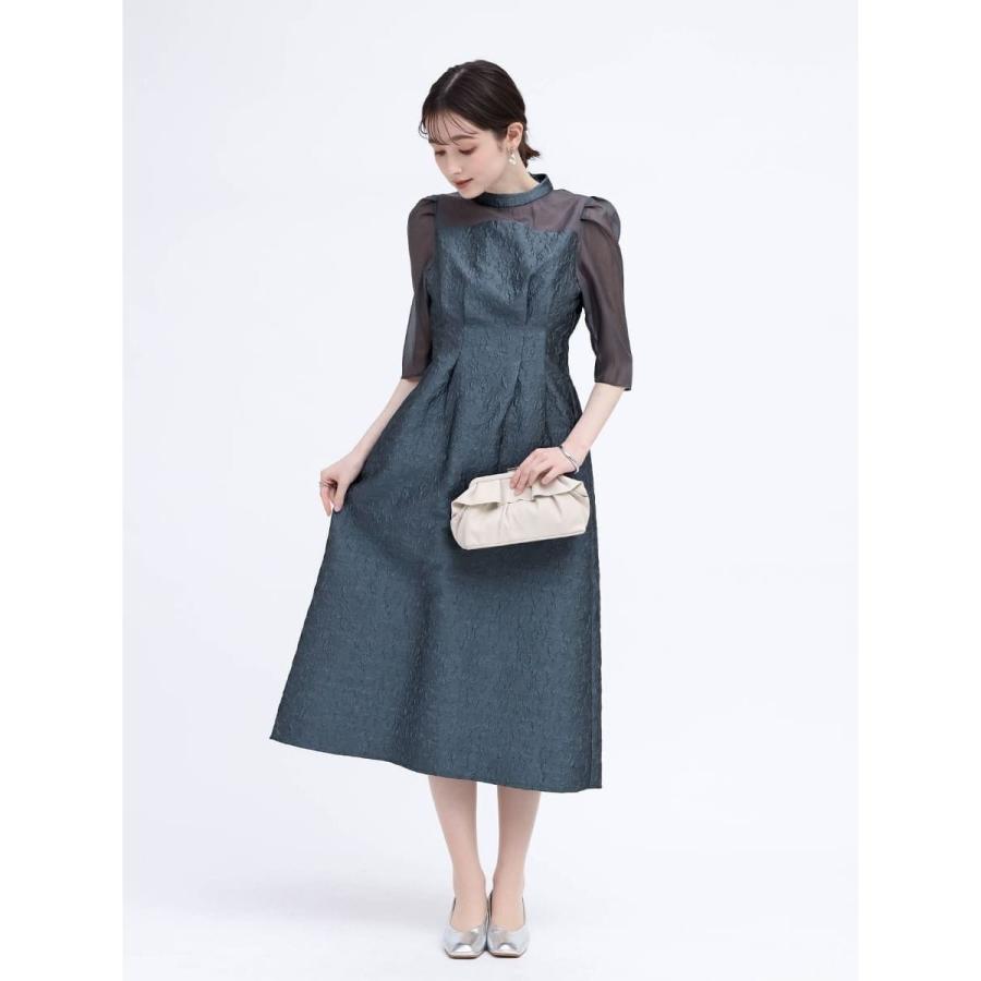 Rire Fete ふくれジャガードバックリボンドレス ふくれジャガードバックリボンドレス - Rire Fete - petirobe