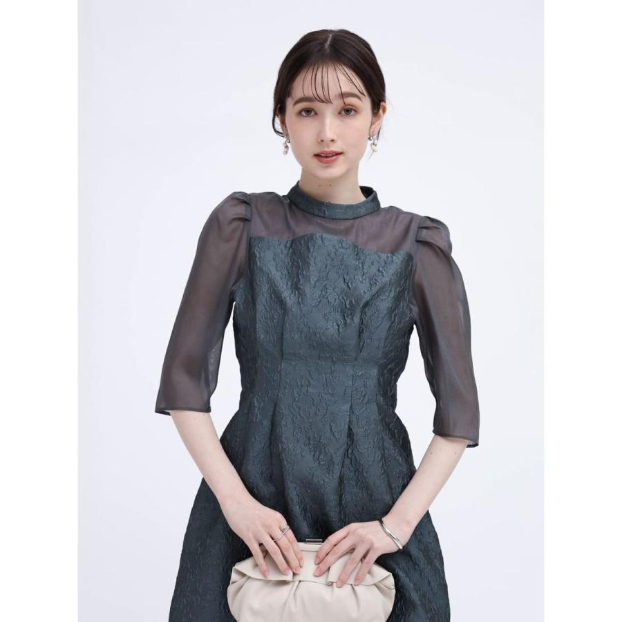 Rire fete（リルフェテ） ふくれジャガードバックリボンドレス