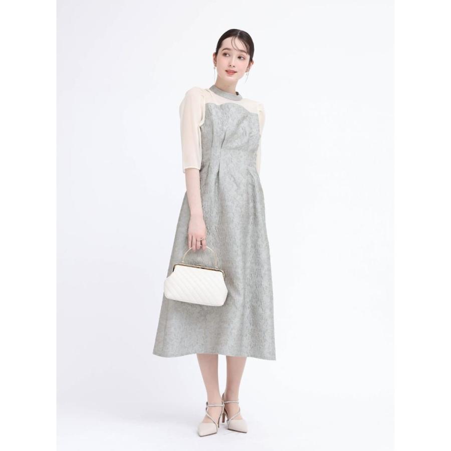 Rire fete（リルフェテ） ふくれジャガードバックリボンドレス