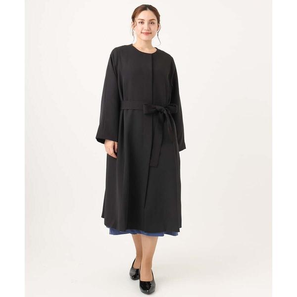 eur3（エウルキューブ） 【大きいサイズ】ノーカラーロングコート