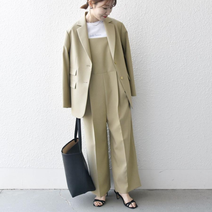 SHIPS any any:〈洗濯機可能〉オックス セミワイド サロペット［NAVY 