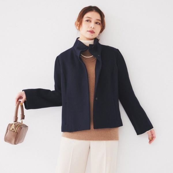 TOMORROWLAND リップルメルトン スタンドカラーショートコート 新品