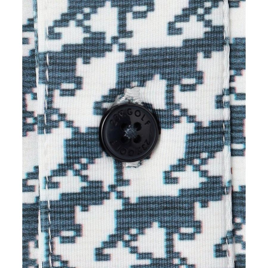 23区GOLF 【MEN】【吸水速乾/UVカット】ハウンドトゥース柄シャツ