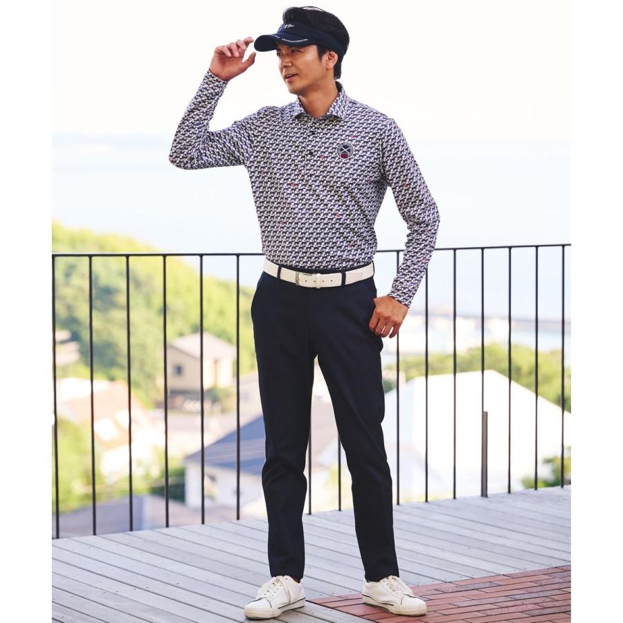 23区GOLF 【MEN】【吸水速乾/UVカット】ハウンドトゥース柄シャツ