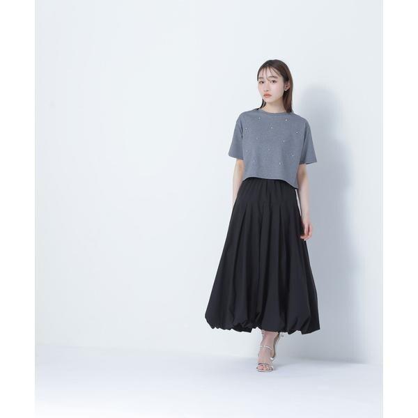 NATURAL BEAUTY BASIC 切替タックバルーンスカート 黒 NATURAL BEAUTY BASIC（ナチュラルビューティーベーシック） 切替