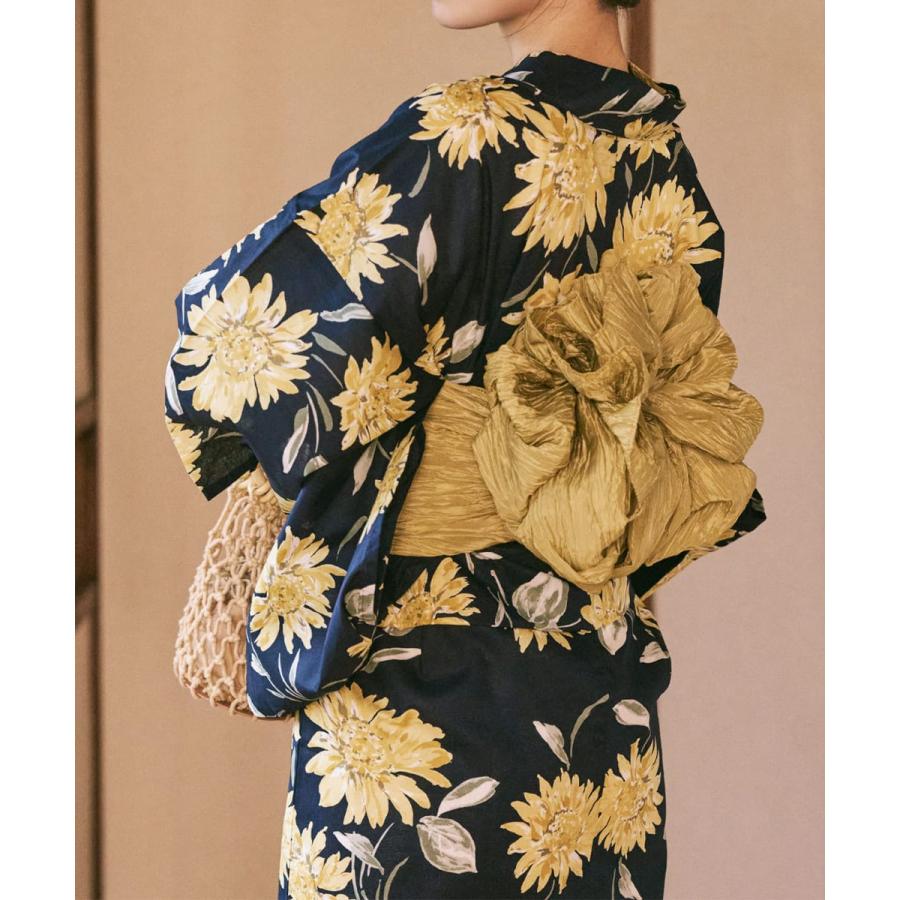 紺青のひまわり調べ 浴衣5点セット (浴衣・兵児帯・腰紐2本