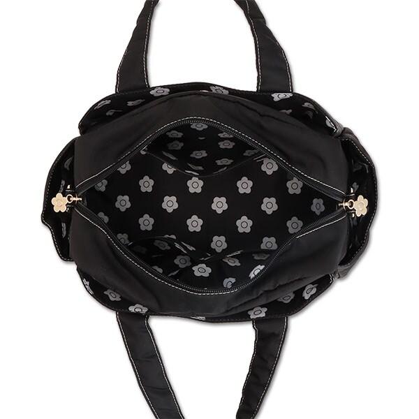 MARY QUANT ナイロンデイジーステッチ 2WAYミニトート ブラック ナイロンデイジーステッチトート #ナイロンデイジーステッチ2WAY