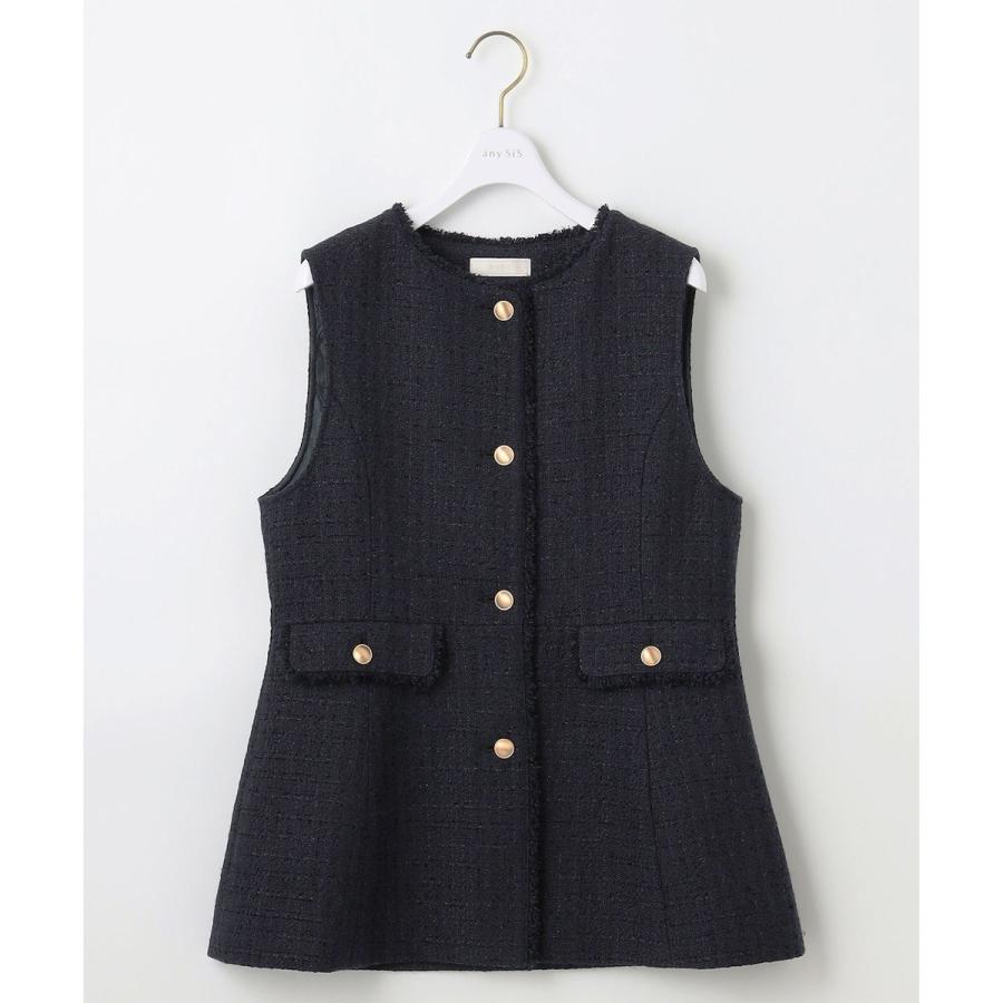 ANY SIS（エニィスィス） ファンシーツイードペプラム ジレ : マルイ