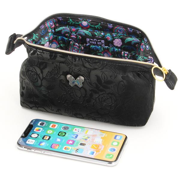 ANNA SUI（アナスイ） ポーチ ローズ柄 型押し 【ANNA SUI】 : マルイ