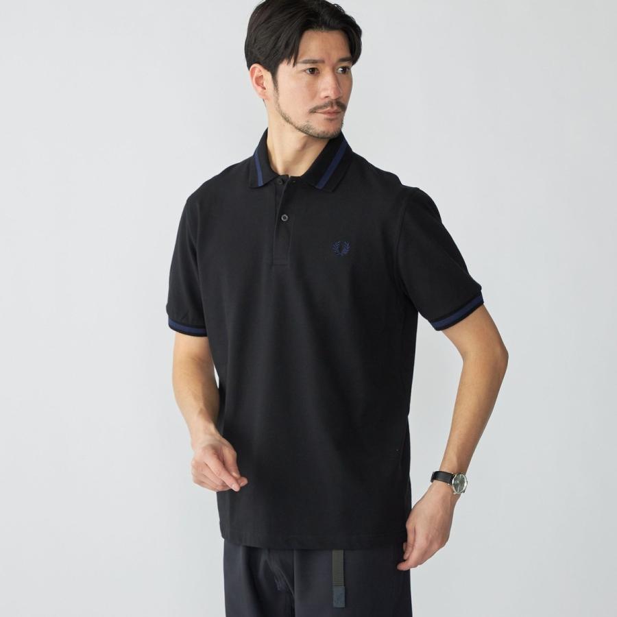 FRED PERRY ネイビー ポロシャツ Ｌ　アローズ　別注 FRED PERRY フレッドペリー ポロシャツ レディース メンズ LS
