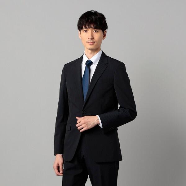 【セットアップ対応】尾州織り ポリエステルストレッチ ヘリンボーン ジャケットの画像