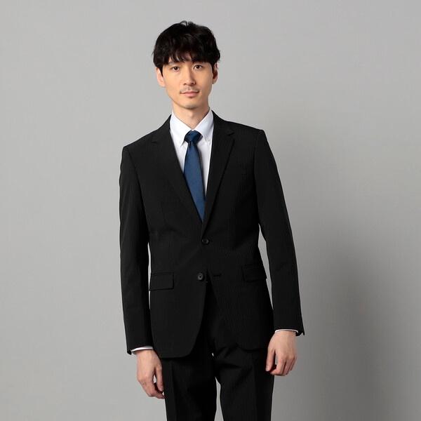 【セットアップ対応】尾州織り ポリエステルストレッチ ヘリンボーン ジャケットの画像