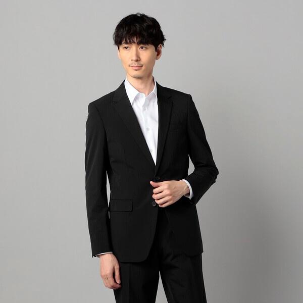 【セットアップ対応】尾州織り ポリエステルストレッチ ヘリンボーン ジャケットの画像