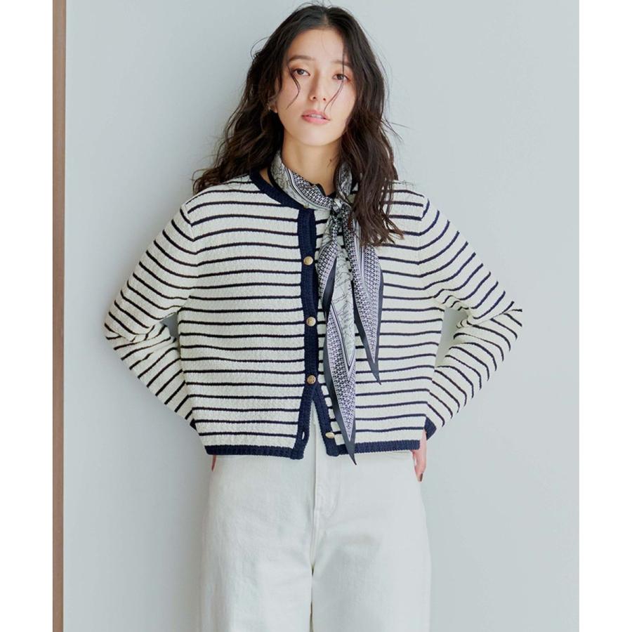 ⭐︎新品タグ付　23区 ブークレ　コットン　ニットジャケット　38 23区 【Oggi3月号掲載/洗える】ブークレコットン ニットジャケット