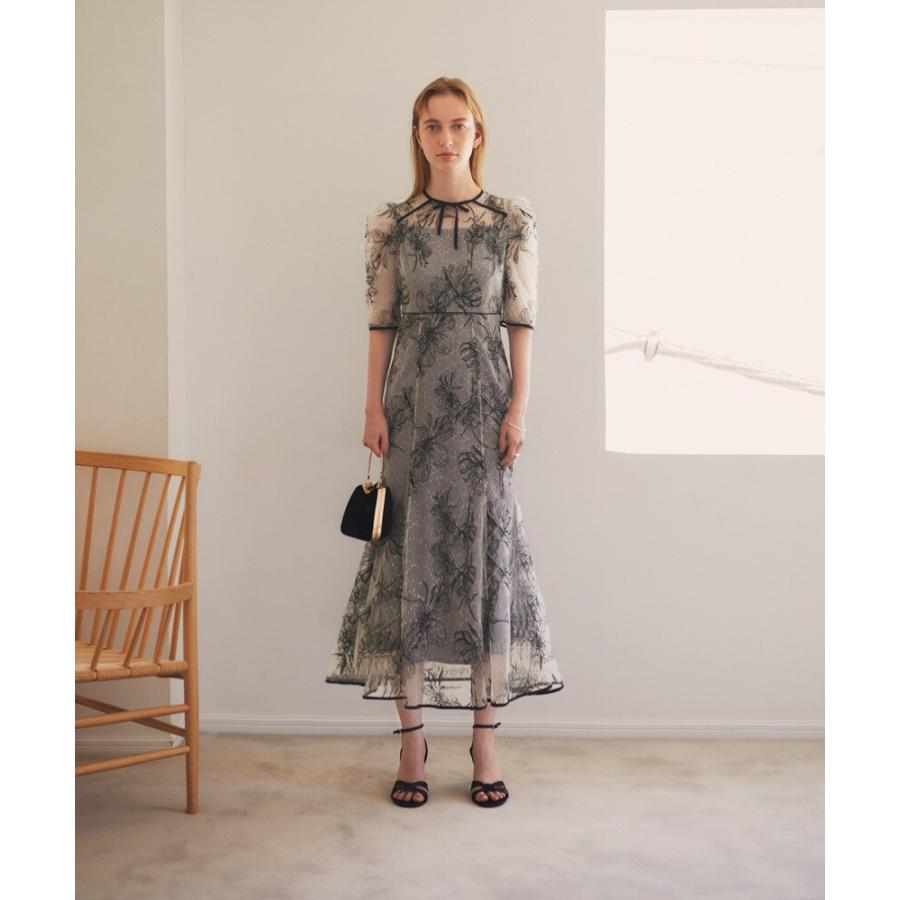 花柄リボンパフスリーブマーメイドワンピースドレス【S】 花柄リボンパフスリーブマーメイドワンピースドレス : マルイ