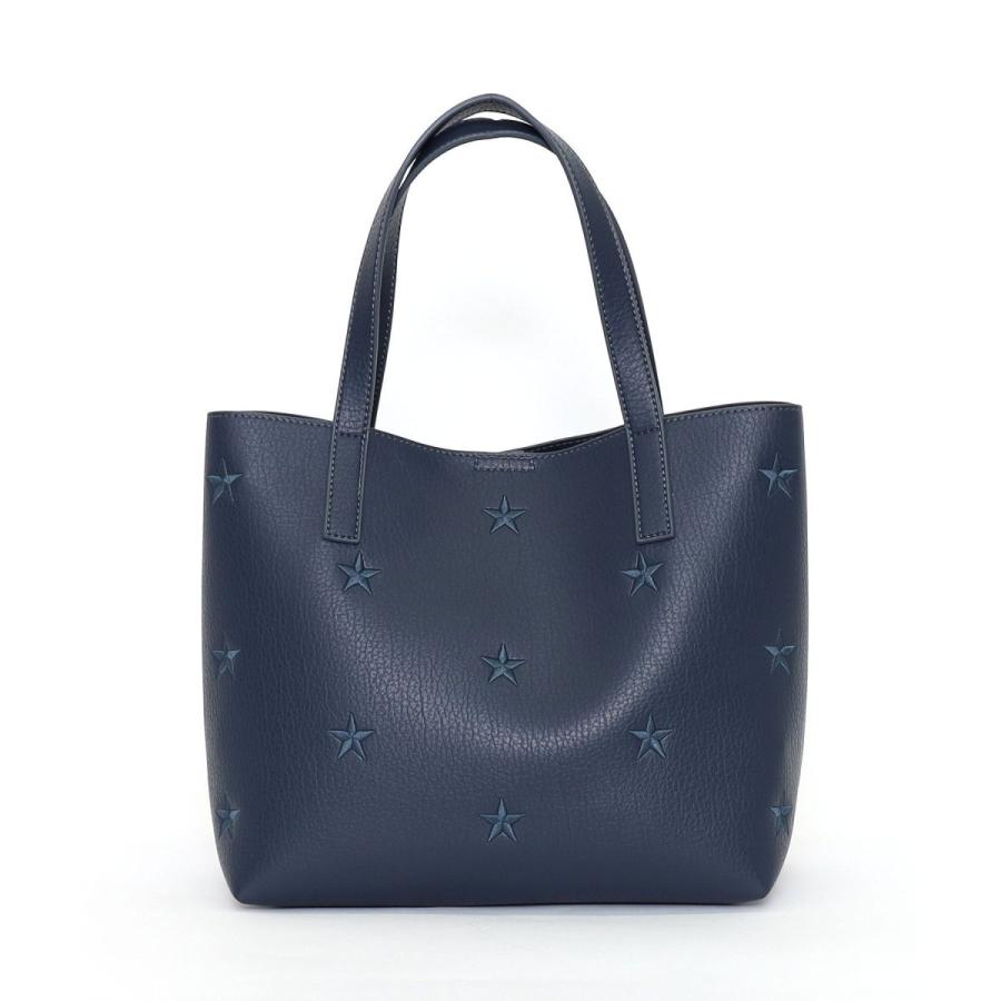 COOCO（クーコ） 星柄刺繍フェイクレザートートバッグ／A4対応
