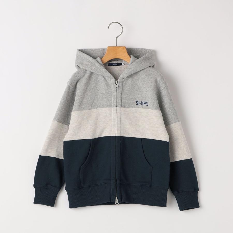 SHIPS KIDS:100〜130cm / ロゴ フード ジップ パーカの画像