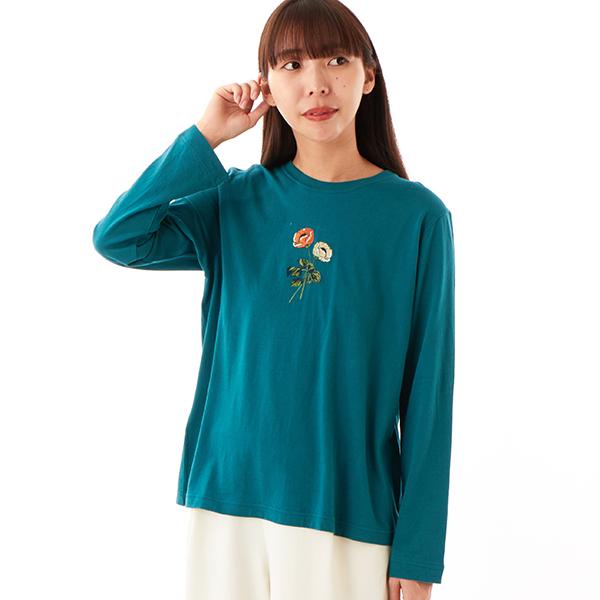 SUPER HAKKA（スーパーハッカ） 30/-天竺 花のワルツ刺繍ロング