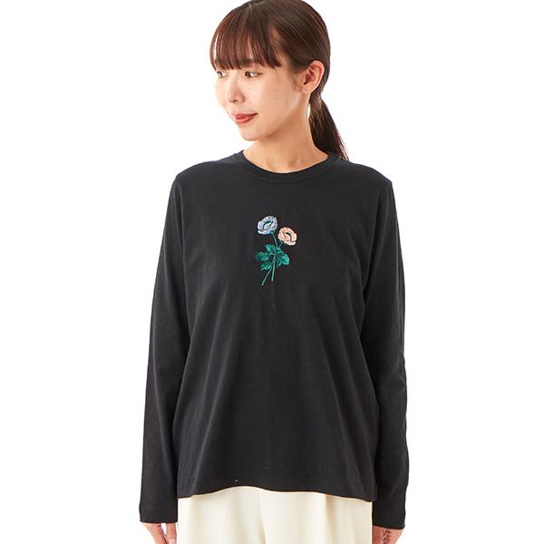 SUPER HAKKA（スーパーハッカ） 30/-天竺 花のワルツ刺繍ロング