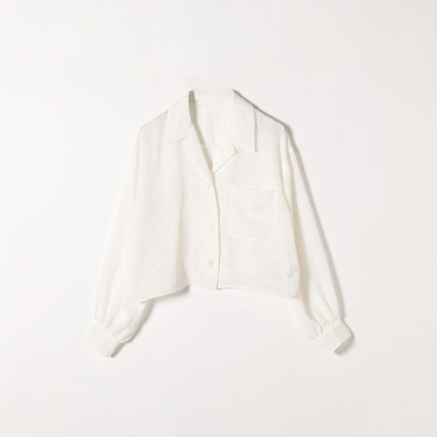 SHIPS any any:〈手洗い可能〉メッシュ オープンカラー ジャケット