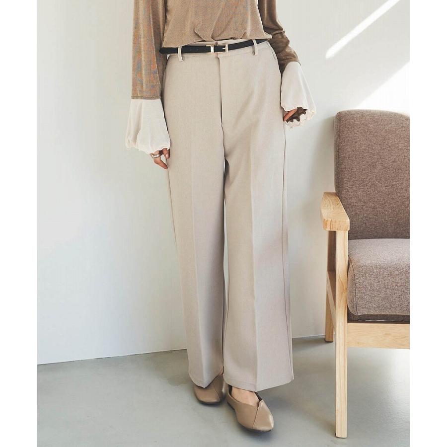 mil (ミル)】リネンライク センタープレスストレートパンツ【低身長