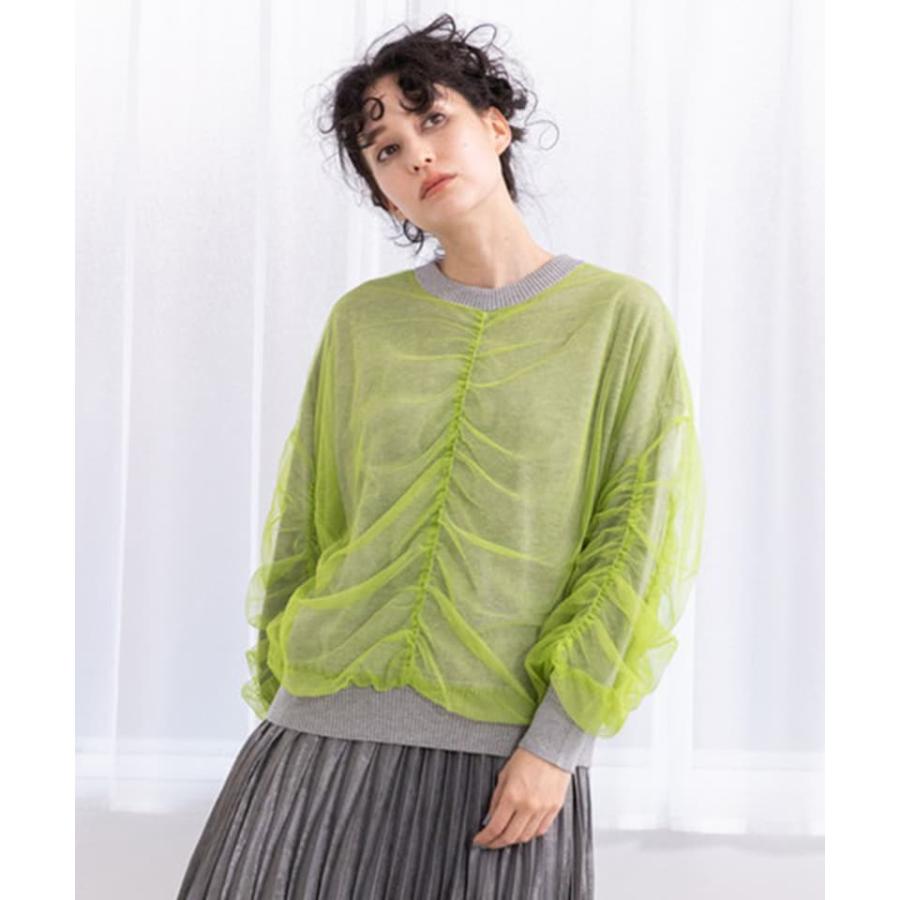 OSMOSIS（オズモーシス） 2WAYチュールギャザーニットカーディガン