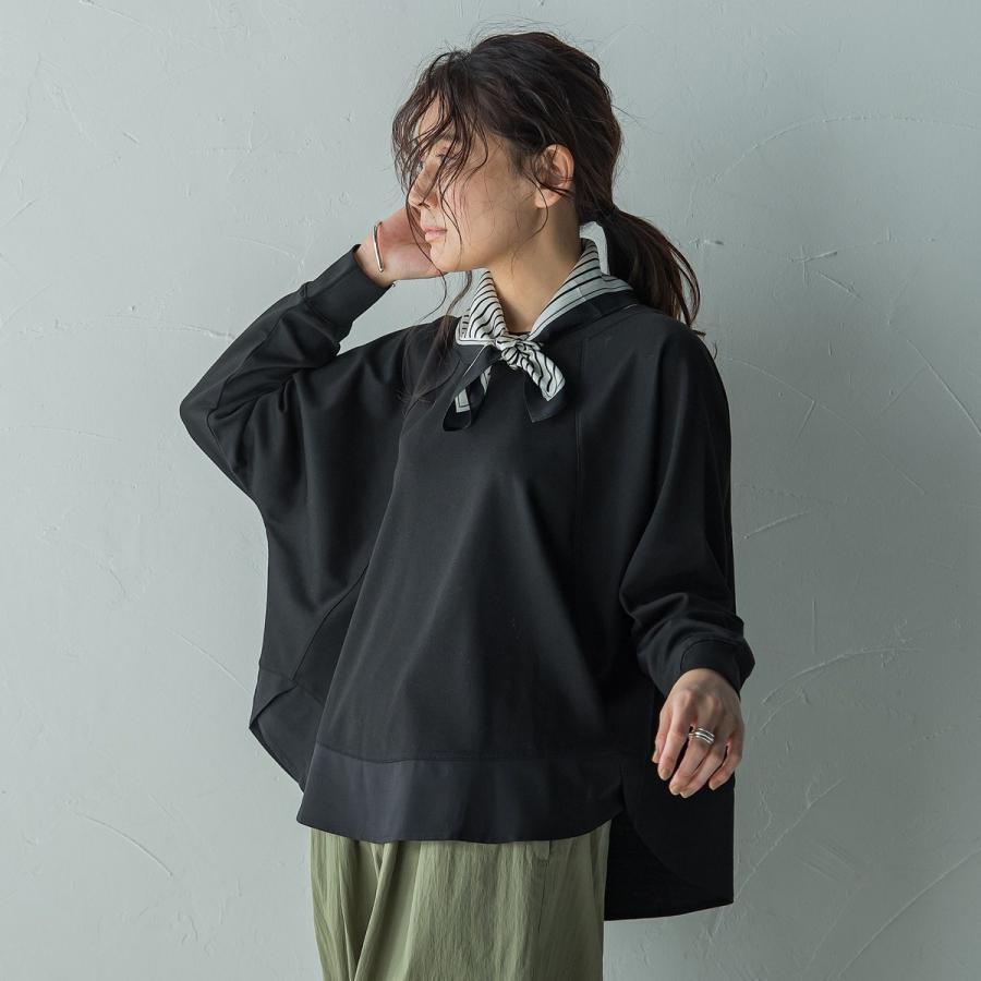 メイソングレイ（MAYSON GREY）/ポンチローマラグラン布帛切替プルオーバー≪洗濯機で洗える≫ MAYSON GREY（メイソングレイ） ポンチローマラグラン布帛切替プル