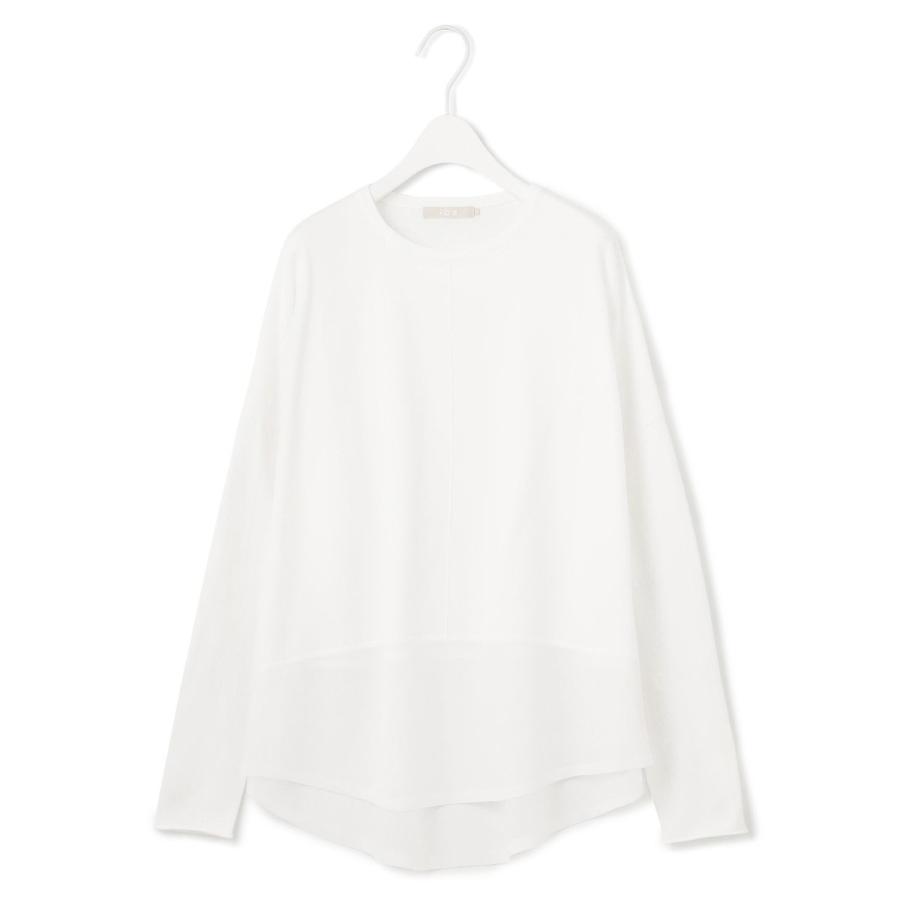 icb ヴィスコースワイドシアーコンビプルオーバー 洗える】 ヴィスコースワイド シアーコンビプルオーバー（ニット