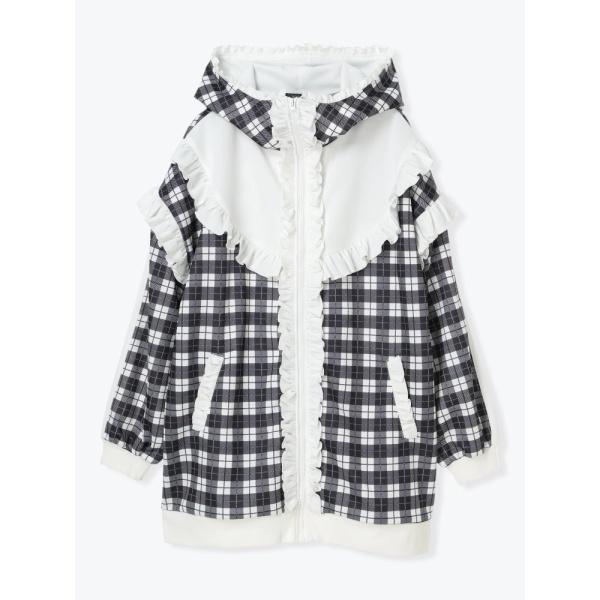 yori チェックパーカー　⭐︎美品⭐︎ うさ耳ヨークフリルチェックジャージパーカー : マルイ(丸井)Yahoo!店
