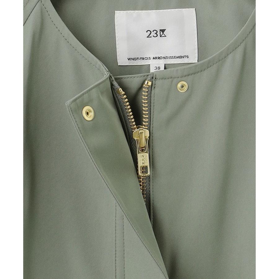 129 新品 23区【撥水加工】ライトツイル ノーカラーコート 38 撥水加工】ライトツイル ノーカラーコート / 23区