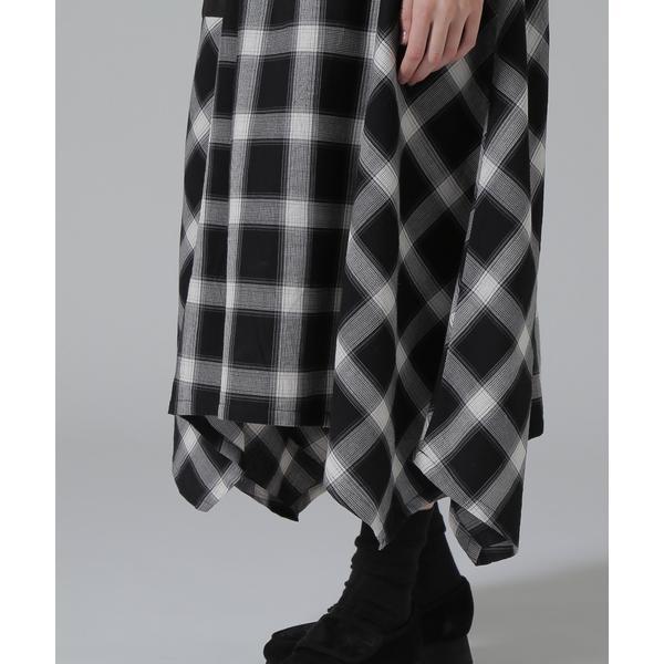 AVIREX WAFFLE OMBRE CHECK IRREGULAR SKIRT/ワッフルオンブレ AVIREX WAFFLE OMBRE CHECK IRREGULAR SKIRT/ワッフルオンブレ