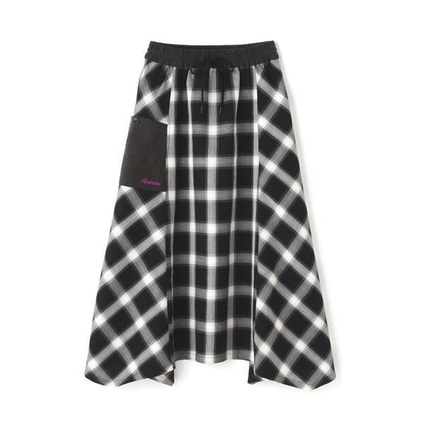 AVIREX WAFFLE OMBRE CHECK IRREGULAR SKIRT/ワッフルオンブレ AVIREX WAFFLE OMBRE CHECK IRREGULAR SKIRT/ワッフルオンブレ