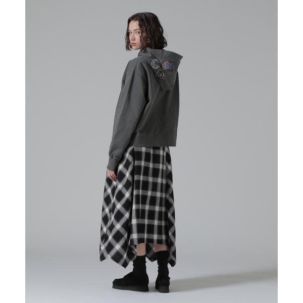 AVIREX WAFFLE OMBRE CHECK IRREGULAR SKIRT/ワッフルオンブレ AVIREX WAFFLE OMBRE CHECK IRREGULAR SKIRT/ワッフルオンブレ