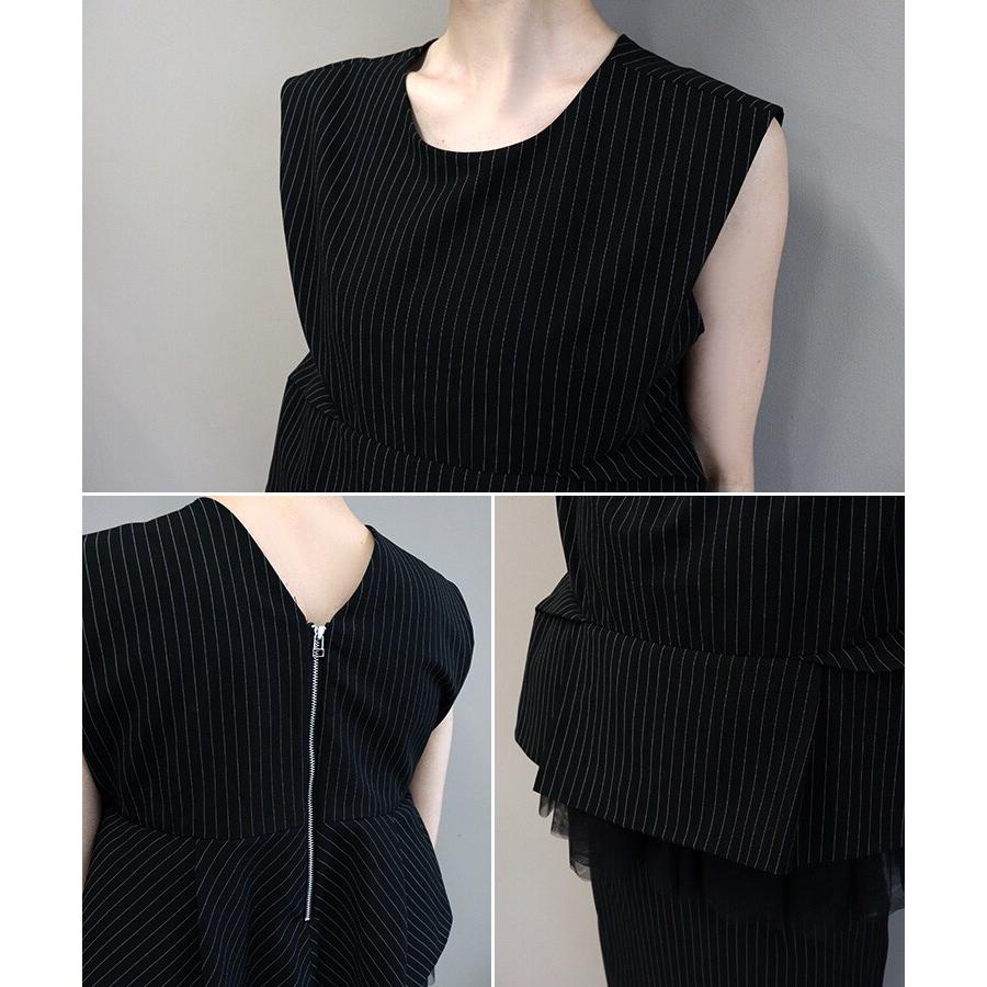 ANDRESD 【ANDRESD】pinstripe peplum setup dress : マルイ(丸井